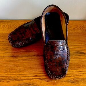 Faux alligator loafers